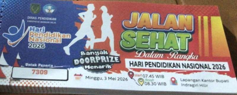 Rayakan Hari Pendidikan Nasional 2026, Dinas Pendidikan Inhil Gelar Jalan Sehat Bertabur Doorprise!