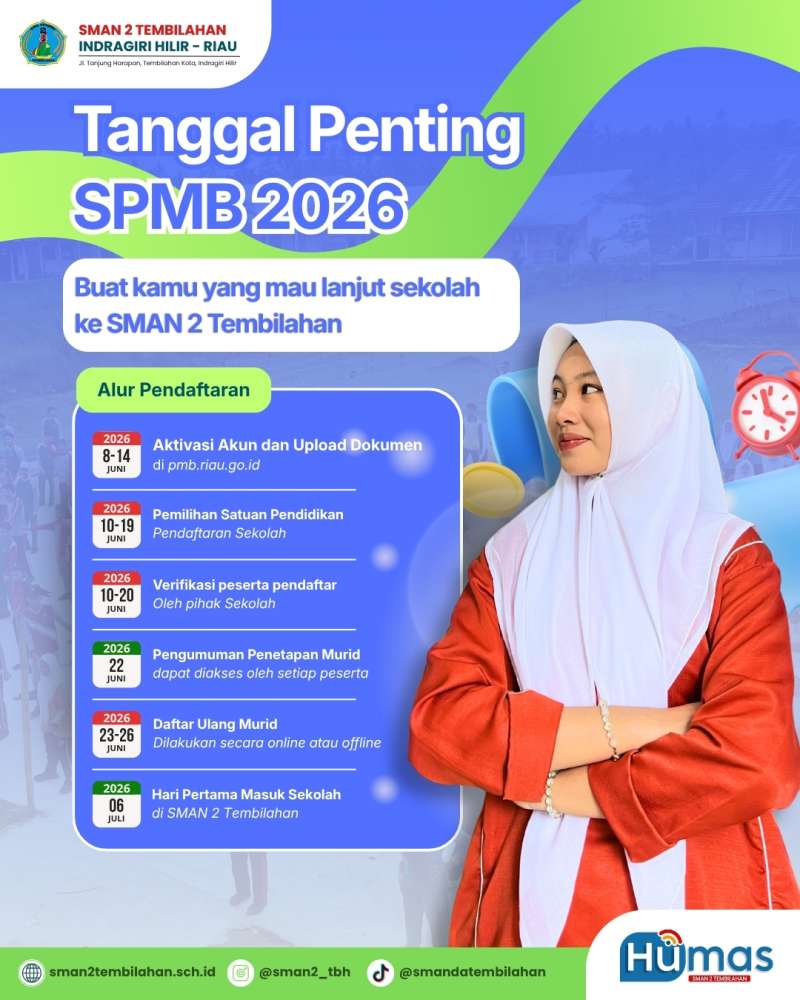 Jadwal Lengkap SPMB SMAN 2 Tembilahan 2026: Syarat, Alur, dan Link Pendaftaran